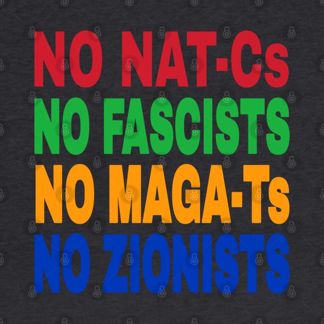 NO NAT-Cs NO FASCISTS NO MAGA-Ts NO ZIONISTS - Back by SubversiveWare